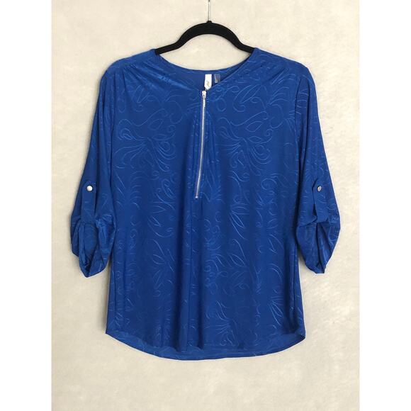 NY Collection Pop-Over Top Women's Size Medium Petite Half Zip NEW - Picture 1 of 7